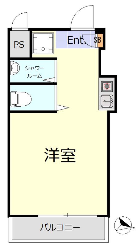 トップ恵比寿(ワンルーム/1階)の間取り写真