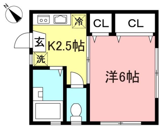 フレールメゾン(1K/1階)の間取り写真
