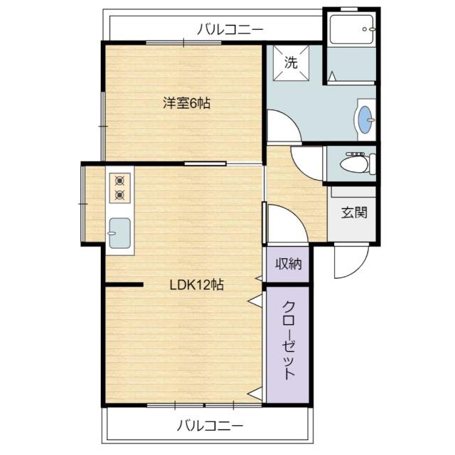 ニューハイム大塚(1LDK/1階)の間取り写真