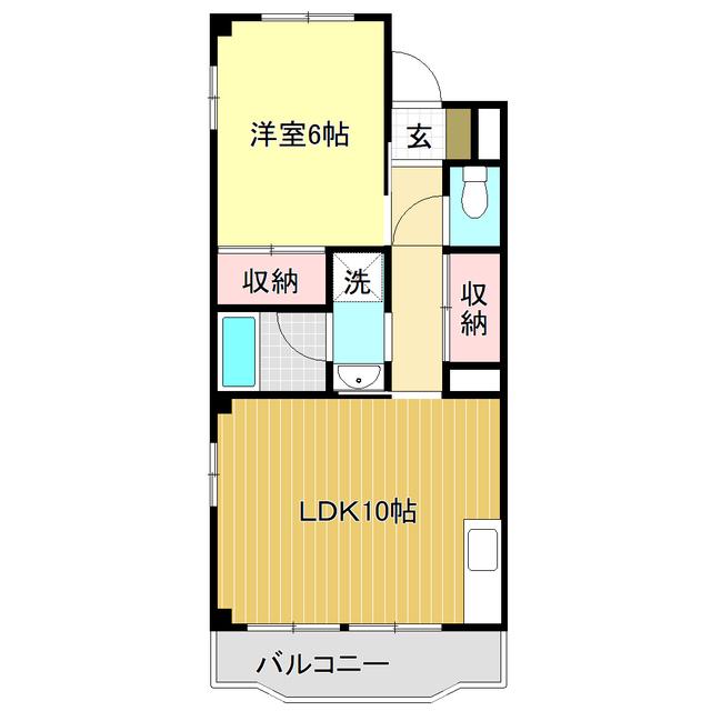 ドミール鷹匠町(1LDK/3階)の間取り写真