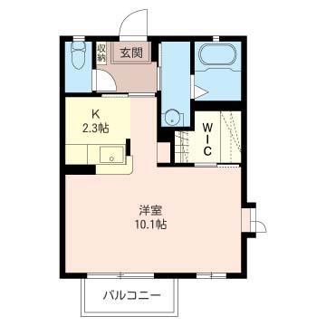 ルミエール旭町(1K/1階)の間取り写真