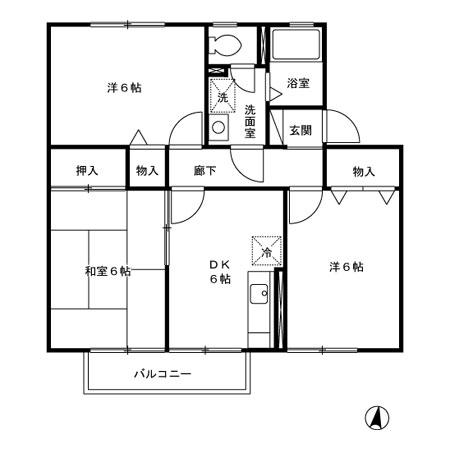 エクレールB(3DK/2階)の間取り写真
