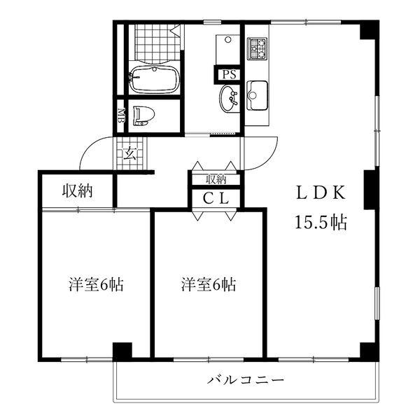フィレンツェ一宮北(2LDK/2階)の間取り写真
