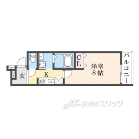 フジパレス忍ケ丘1番館(1K/2階)の間取り写真