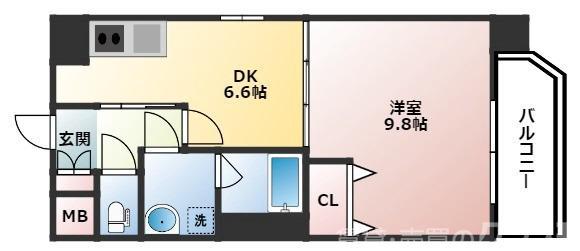 LA DOUCEUR豊中南(1DK/9階)の間取り写真