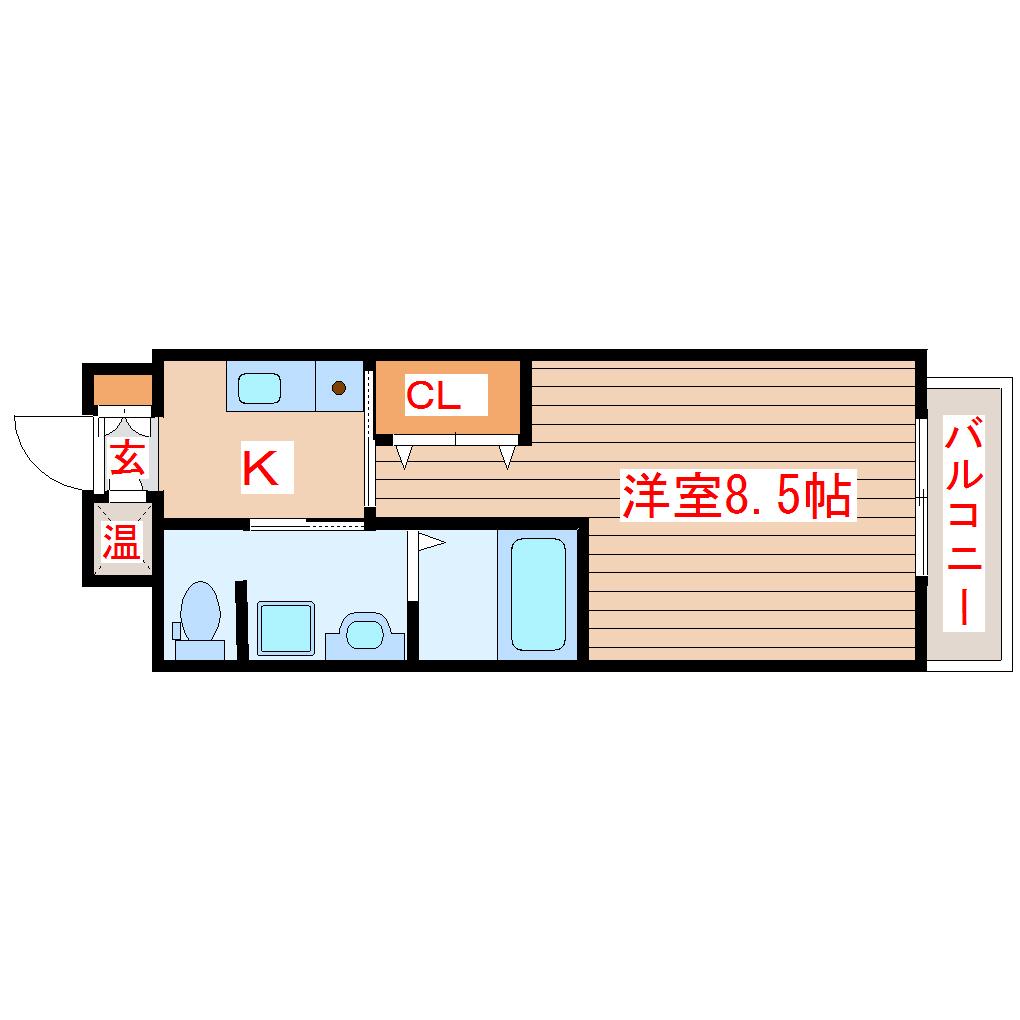 アントラ立町(1K/4階)の間取り写真