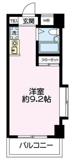 オリーブ(ワンルーム/3階)の間取り写真