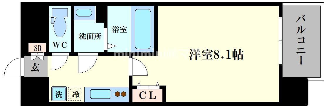 セオリー天王寺南DOOR(1K/6階)の間取り写真