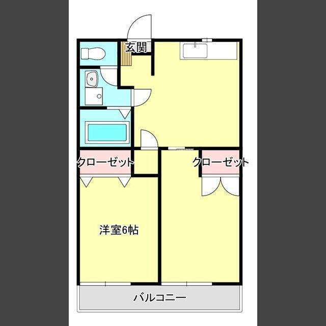 ラ・セゾン古川(2DK/1階)の間取り写真