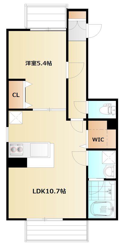 YMM FELICE(1LDK/3階)の間取り写真
