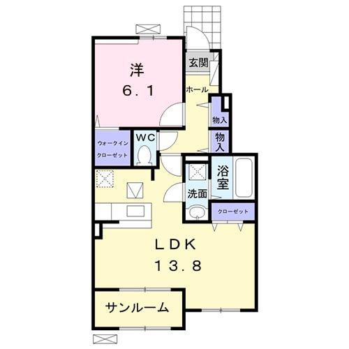 メゾン・ド・G I(1LDK/1階)の間取り写真