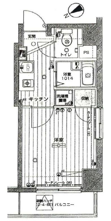 菱和パレス文京南(1K/2階)の間取り写真
