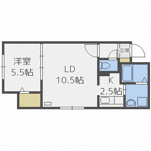 BELLA CASA(1LDK/2階)の間取り写真