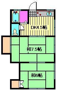 コーポ常盤(2DK/2階)の間取り写真