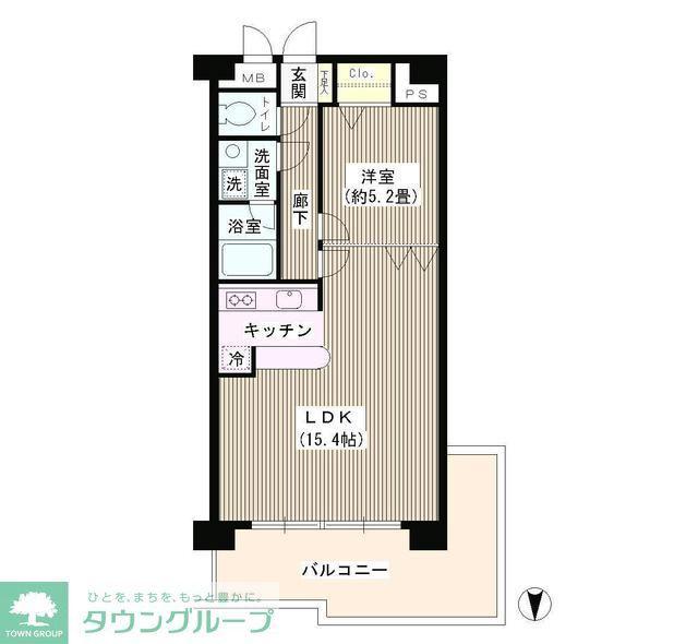 コアシティ中野坂上(1LDK/4階)の間取り写真