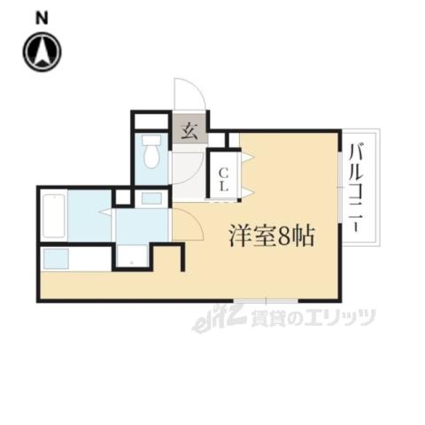 LE METEORE 一乗寺(ワンルーム/2階)の間取り写真