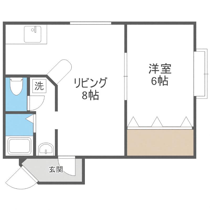シャネルホームひばりヶ丘(1LDK/4階)の間取り写真