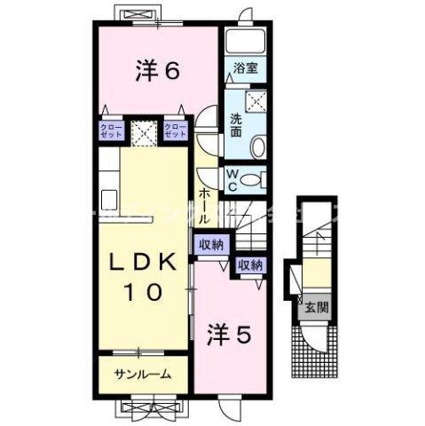 グレース レミカ(2LDK/2階)の間取り写真
