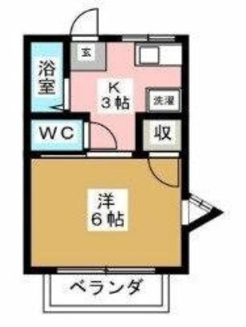 メゾンフジ(1K/1階)の間取り写真