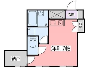インタービレッジ塩町(ワンルーム/3階)の間取り写真