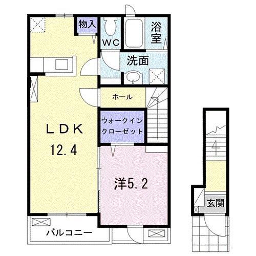 青葉の森パークスクエア(1LDK/2階)の間取り写真