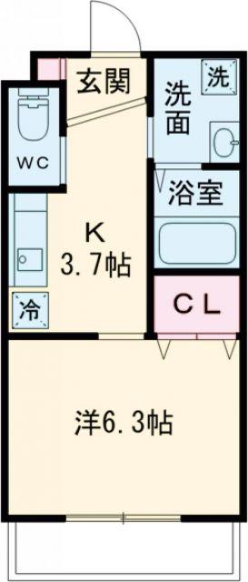 セントポリア泉(1K/1階)の間取り写真