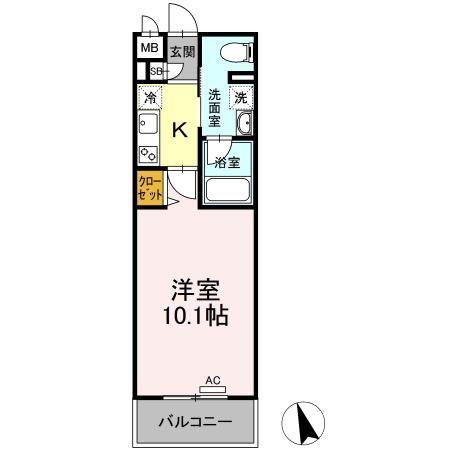 ニシコービルディング門司(1K/5階)の間取り写真