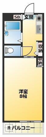 ソフィア薬師(1K/1階)の間取り写真