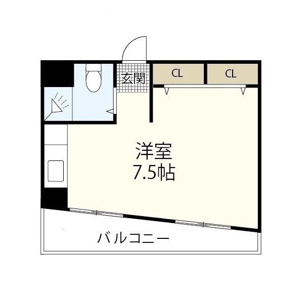 CALM楠木六番館(1K/4階)の間取り写真