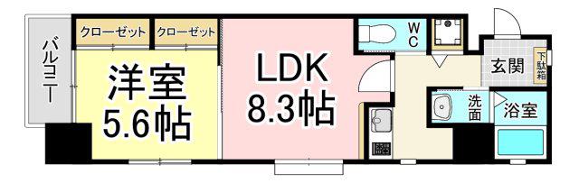VENT CREST (1LDK/3階)の間取り写真