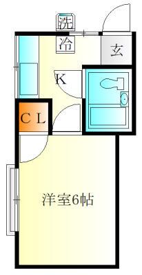 コーポウサミ(1K/2階)の間取り写真