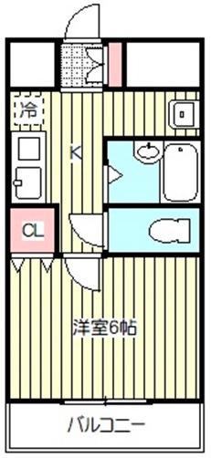 三田ベルメゾン(ワンルーム/2階)の間取り写真