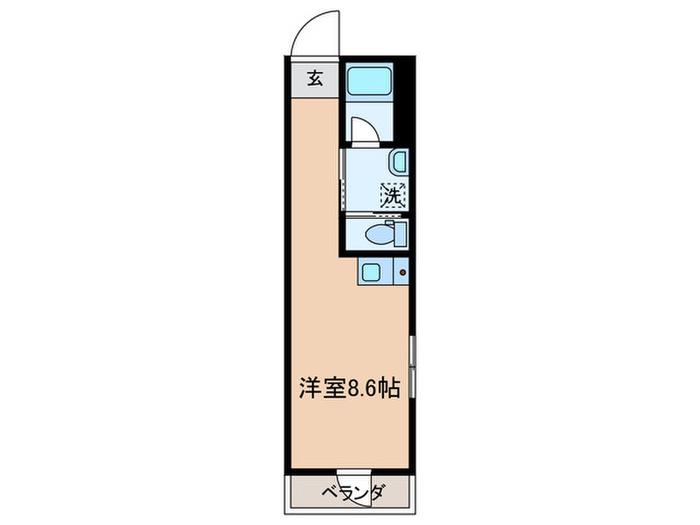 リチェンシア相模原(ワンルーム/2階)の間取り写真