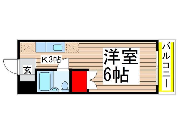 エリール習志野(1K/3階)の間取り写真