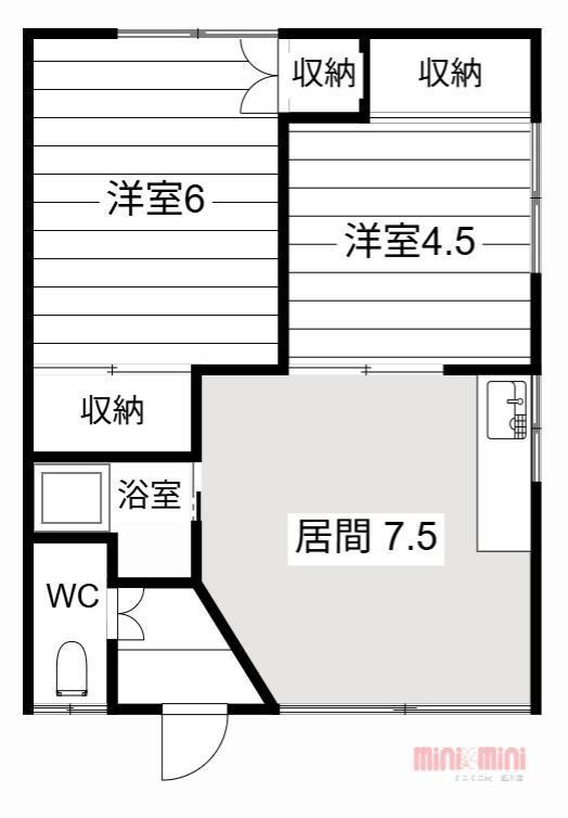 ハイツ恵(2DK/2階)の間取り写真