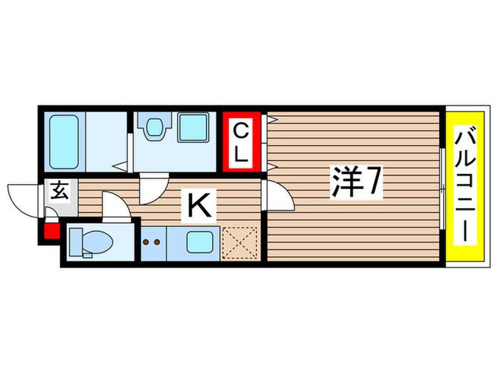 G-HILLS椿森(1K/1階)の間取り写真