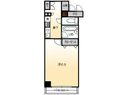 パサージュ横川(1K/3階)の間取り写真