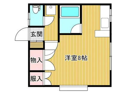 ユースフルメモリー(ワンルーム/2階)の間取り写真
