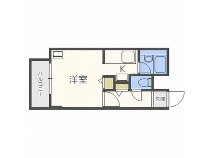 エンブレム札幌発寒IIA棟(1K/4階)の間取り写真