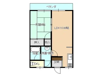 レスポワール(1LDK/2階)の間取り写真