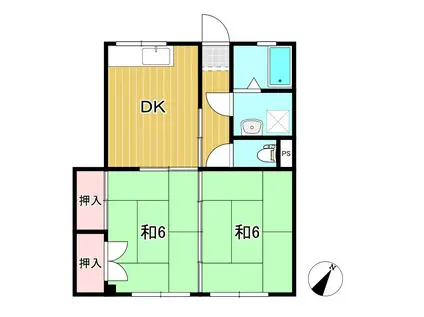 陽崇台ハイツ(2DK/1階)の間取り写真
