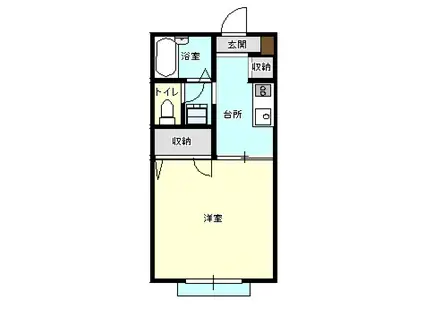 ディアスKII(1K/2階)の間取り写真