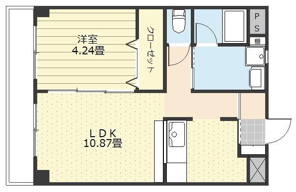 若里グリーンハウス(1LDK/1階)の間取り写真
