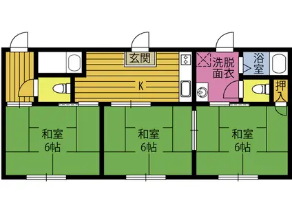 平松アパート(3K/2階)の間取り写真