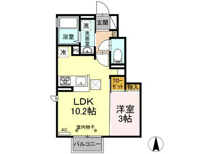 柊 01.07(1LDK/1階)の間取り写真