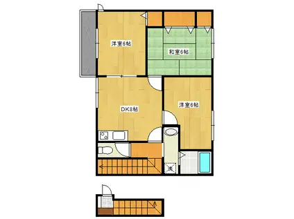 ファミリースポット(3DK/2階)の間取り写真