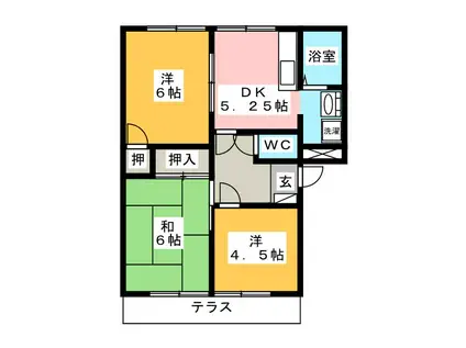 リバーフレグランスA(3K/1階)の間取り写真