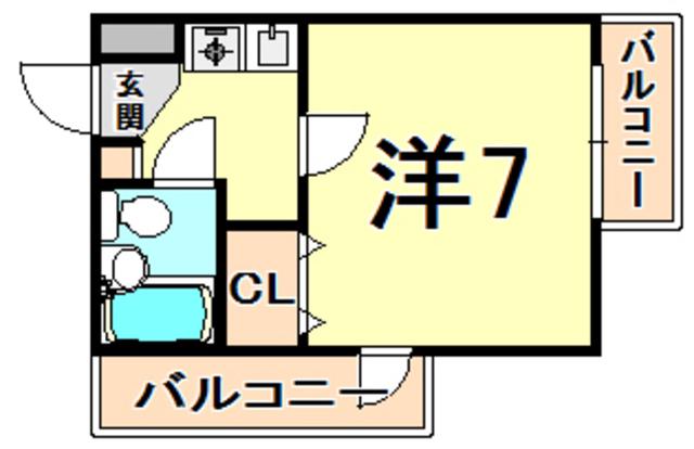 ステラハウス6(1K/2階)の間取り写真