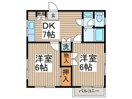 荻原マンション(2DK/3階)の間取り写真