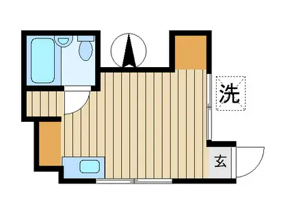 羽沢ハウス(ワンルーム/2階)の間取り写真